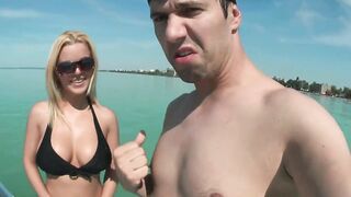 Hot Blonde Big Sexy Tits Threesome Sex On Pedal Boat