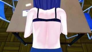 Yuri Gets point of view Fucked with a Strap-On inside the Library. Doki Doki