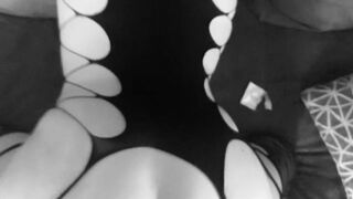 Weekend boned blonde, catsuit, fishnet ex-wife point of see