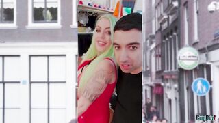 Huge Boobed milf Tourist looking for the best Amsterdam Coffeeshop Bulldog