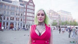 Huge Boobed milf Tourist looking for the best Amsterdam Coffeeshop Bulldog