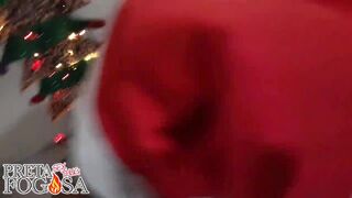 Cuckold enjoyed the load into the mouth of Mrs. Claus Fiery