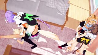 Nekopara: Futa Sex Party - Coconut, Maple, Azuki, Cinnamon