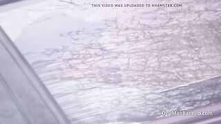 Long Boobed ebony flashed inside car before a fucked