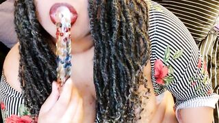 Bbw Toying Self with Glass Vibrator Post Orgasm
