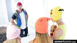 three Gorgeous Pokemons Satisfy Their Trainer - Daisy Chainz, Haley Reed, Jaye