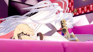 Genshin Impact Hentai - Ningguang Gets Banged! by Fischl with a Fake-Dick