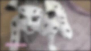 Incredible Sexy Hot twat with mouth In Dalmatian Costume Playfully Rides Cavalier's Big