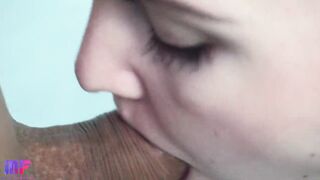 Gentle bj close-up. Cummed.
