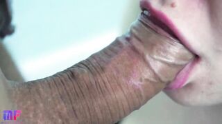 Gentle bj close-up. Cummed.