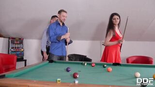Francesca DiCaprio double penetration'ed Balls Deep On Pool Table