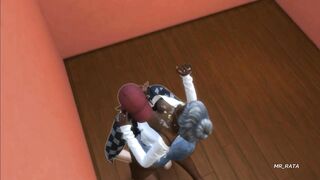 Curvy black granny, The Sims 4