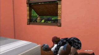 Curvy black granny, The Sims 4