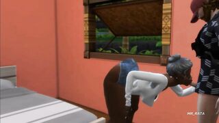 Curvy black granny, The Sims 4