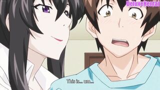 Uncensored Anime MILF Plays with her Son's Friends
