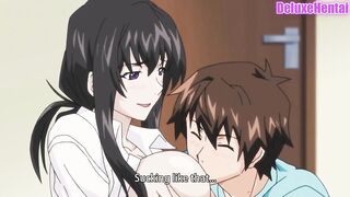 Uncensored Anime MILF Plays with her Son's Friends