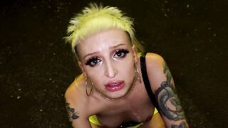 Turned On chav eighteen sucks cock and takes HUGE facial inside