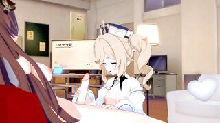 Futa Amber x Barbara[Genshin Impact] — 3D HENTAI