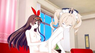 Futa Amber x Barbara[Genshin Impact] — 3D HENTAI