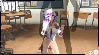 3D CARTOON College chick in Pink Turned me on with Crazy Talk