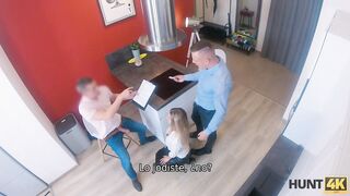 HUNT4K. Hunter alquila apartamento con una condición íntima para niña