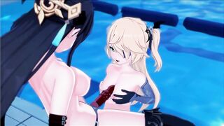 Genshin Impact - Beidou Gets her Cunt Eaten, then Fucks Fischl inside