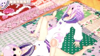 3D ANIME YURI Neptunia and Nepgear Pounded in the Room