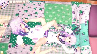 3D ANIME YURI Neptunia and Nepgear Pounded in the Room