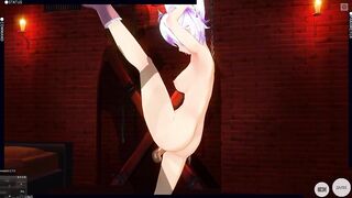 3D HENTAI BDSM School cunt with mouth Boned Hard inside an old Basement