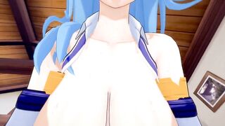 Koikatsu | Страстно трахнул Konosuba Aqua (3D Anime)