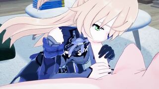 Genshin Impact - Fischl give Oral Sex, then Gets Plowed and Cummed On.