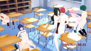 Boku no Hero Hentai - Sex Party with 4 Boys and 4