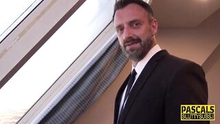 Cock sucking submissive gets ass whipped