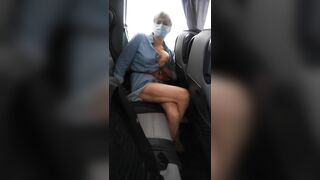 Crossed Legs Orgasm into Public Bus