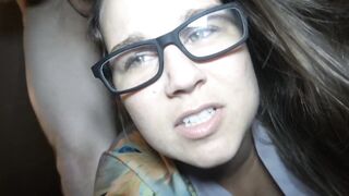 Smart Slut wants Cum on her Glasses
