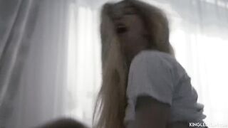 Blonde lesbo loves pussy licking and does scissor