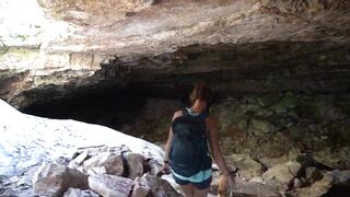 Outdoors Dick Sucking Off and Doggy Style into Ice Cave: BrandiBraids