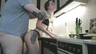 I Cooked Breakfast inside Cutie Underwear, Morning Sex, Bj, Jizzed