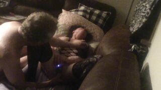 DILF Hubby Fucks Nympho Fiance with Thick Vibrator to Eye