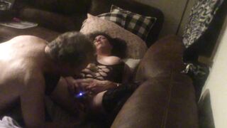 DILF Hubby Fucks Nympho Fiance with Thick Vibrator to Eye