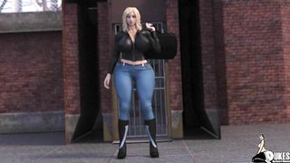 Biker Milf jerks off step son after being released from