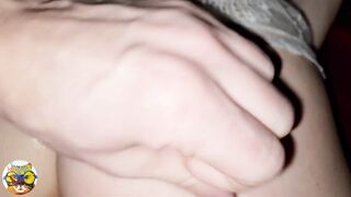 Amateur got Cum into her Booty Hole White Lingerie Jizzed