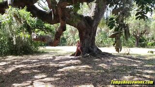 Smoking babe Outside Masturbation Head and Doggy Style