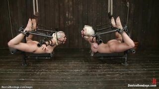 Blonde Girl inside insane device fetish