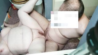 Unshaved Twat Cream Pie on Toilet Floor