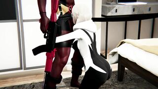 Spider Gwen Screwed by Deadpool FELLATIO, Doggy, Anal, double penetration (japanese