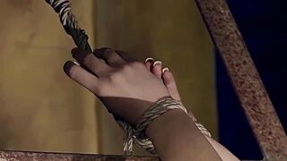 Beautiful Bae Patricia tied, dominated, and inside her all holes
