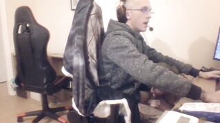 Sucking Off Husbands Penis whilst he is Online with his Friends.