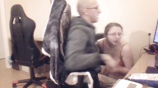 Sucking Off Husbands Penis whilst he is Online with his Friends.