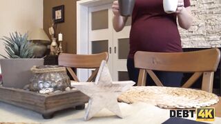 DEBT4k. Pregnant delicious with red hair spreads legs for the